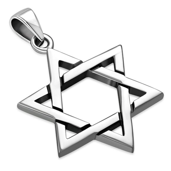 Pendant--Grooved Star of David Pendant - Picture 1 of 5